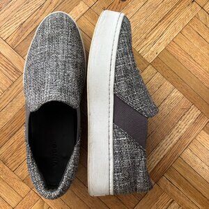 Vince tweed platform slip on sneakers
